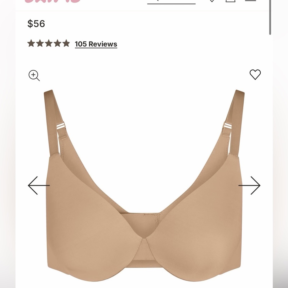 SKIMS Smoothing intimates full coverage lightly lined bra 36DDD NWT Color: Clay
